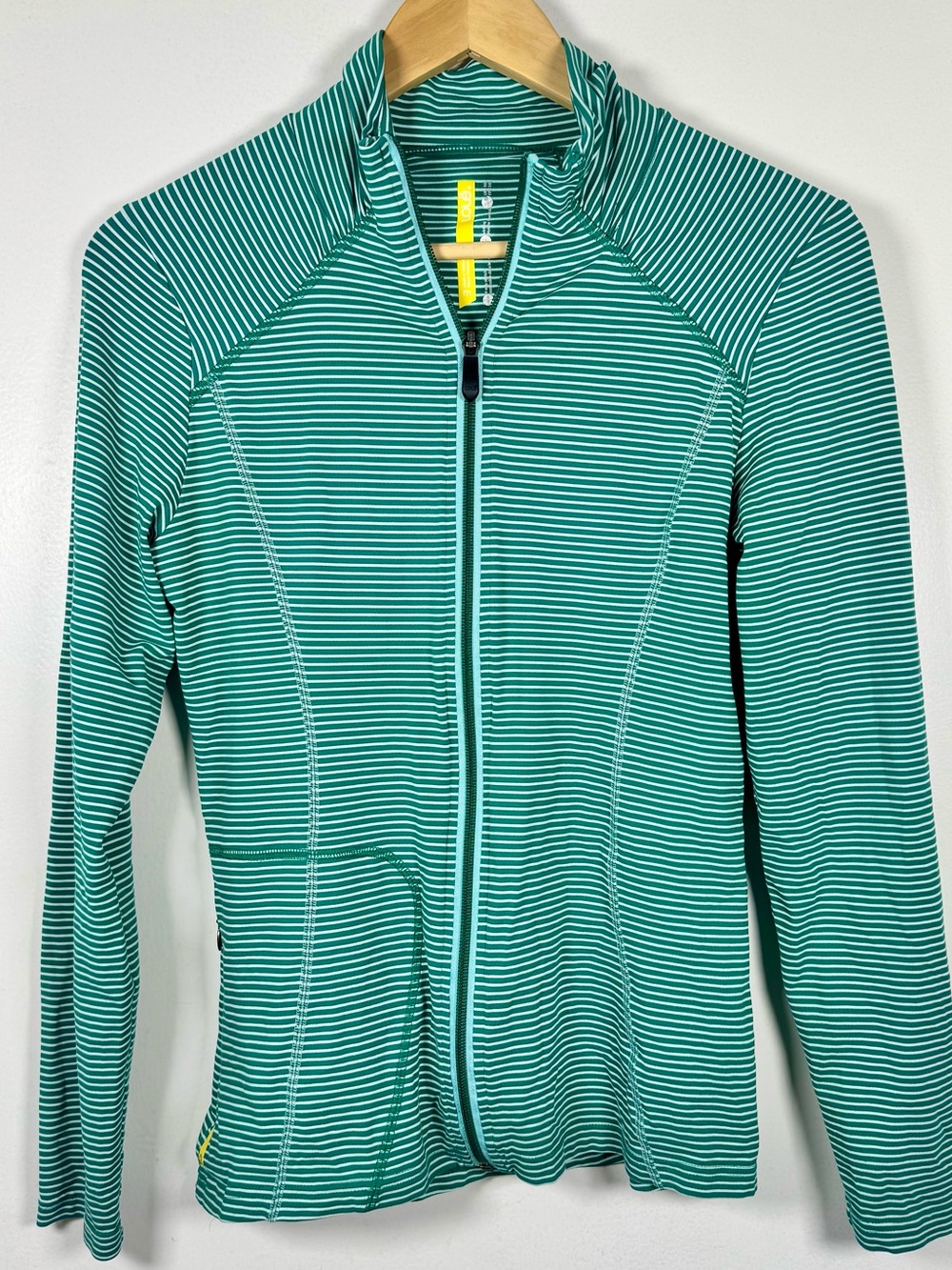 LOLE Green Stripe Full Zip Athletic Track Jacket Women’s Medium UPF 50 Running